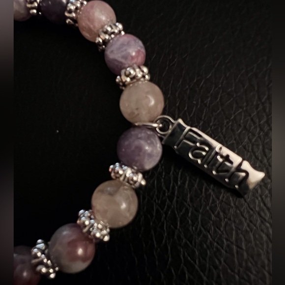 AAA+ Dreamy Natural Gemstone Amethyst with Cross Charm. - Picture 8 of 10